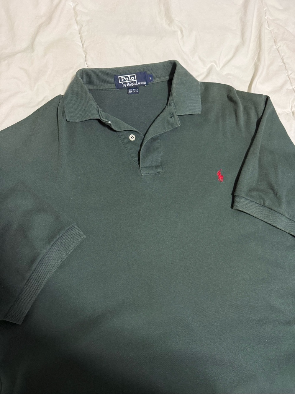 Ralph Lauren Dark Green Short-Sleeve Polo with Red Pony